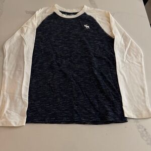 abercrombie kids Navy and White Raglan Long Sleeve Tee